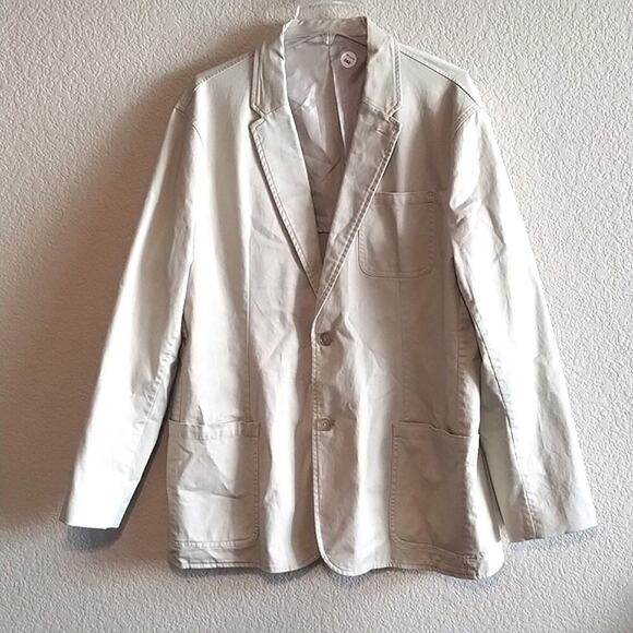 Michael Kors Men's NEW 97% Cotton & Spandex Neutral Tan Button Blazer Jacket 46R - Picture 1 of 11